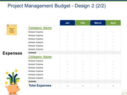 Project management budget design powerpoint slide themes