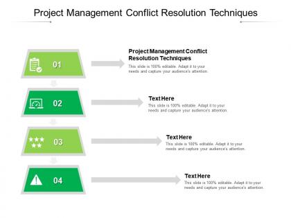 Project management conflict resolution techniques ppt powerpoint presentation model cpb