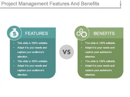 Project management features and benefits ppt example professional