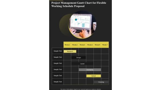 Project Management Gantt Chart For Flexible Working Schedule One Pager Sample Example Document