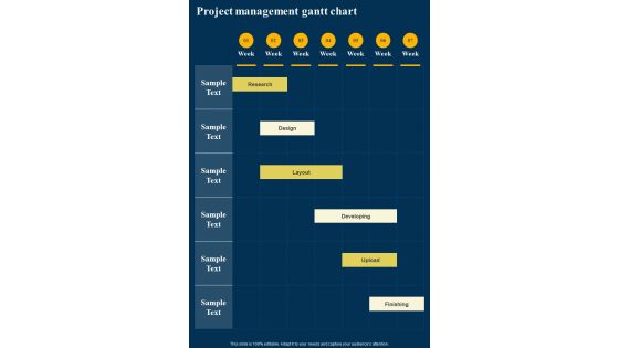 Project Management Gantt Chart Research Proposal For Genomics Project One Pager Sample Example Document