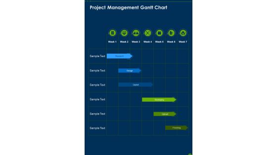 Project Management Gantt Chart Solar Sales Proposal One Pager Sample Example Document
