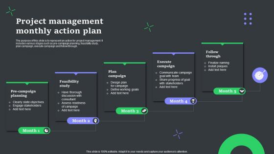 Project Management Monthly Action Plan