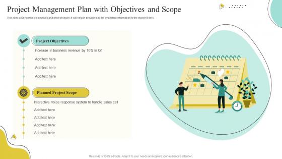 Project Management Plan With Objectives And Scope