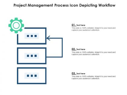 Project management process icon depicting workflow
