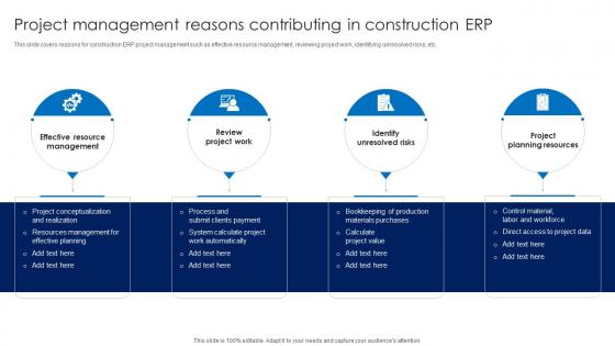 Project Management Reasons Contributing In Construction ERP