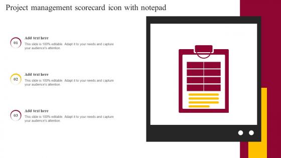 Project Management Scorecard Icon With Notepad