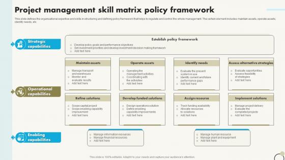 Project Management Skill Matrix Policy Framework