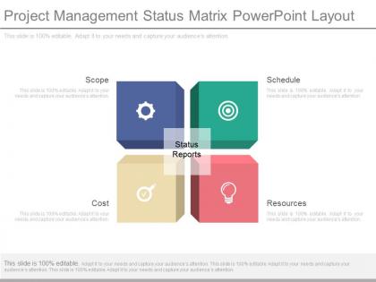 Project management status matrix powerpoint layout