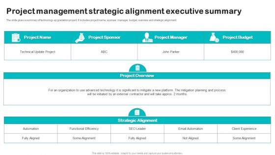Project Management Strategic Alignment Executive Summary