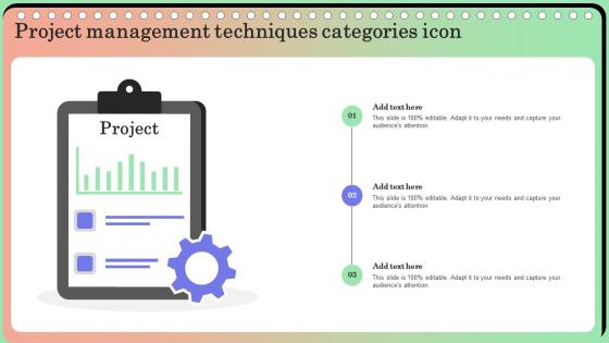 Project Management Techniques Categories Icon