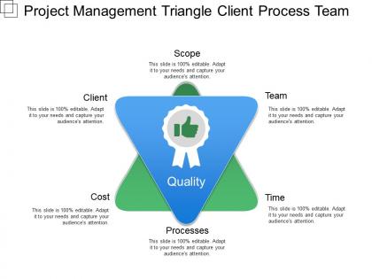 Project management triangle client process team