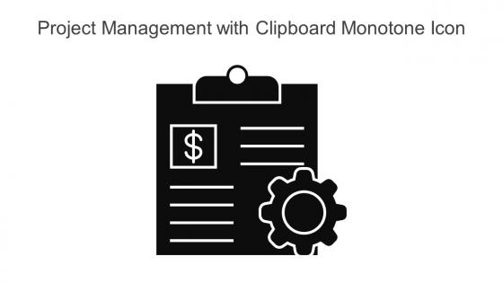 Project Management With Clipboard Monotone Icon In Powerpoint Pptx Png And Editable Eps Format