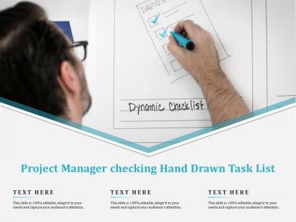 Project manager checking hand drawn task list