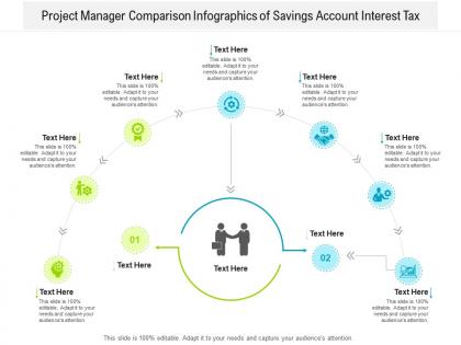 Project manager comparison infographics of savings account interest tax infographic template