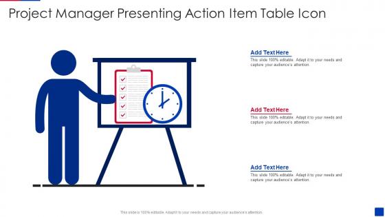 Project Manager Presenting Action Item Table Icon