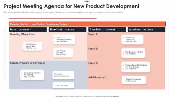 Project Meeting Agenda For New Product Development