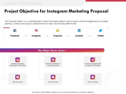 Project objective for instagram marketing proposal ppt powerpoint presentation templates