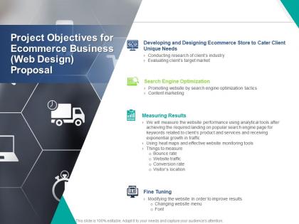 Project objectives for ecommerce business web design proposal ppt powerpoint presentation portfolio images