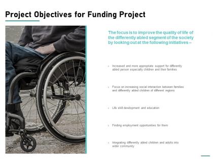 Project objectives for funding project ppt powerpoint presentation slides