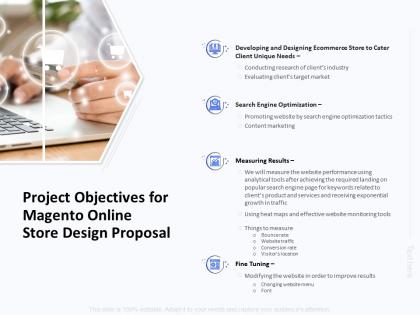 Project objectives for magento online store design proposal ppt outline layouts