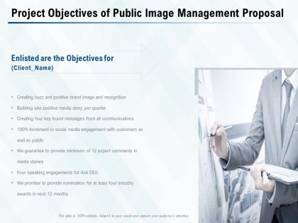 Project objectives of public image management proposal ppt powerpoint presentation