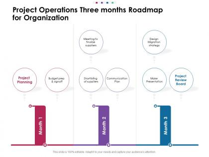 Project operations three months roadmap for organization