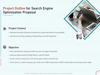 Project outline for search engine optimization proposal ppt powerpoint presentation deck