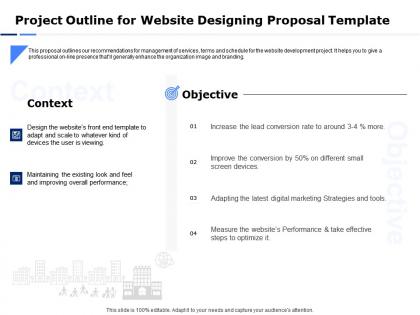 Project outline for website designing proposal template ppt powerpoint summary