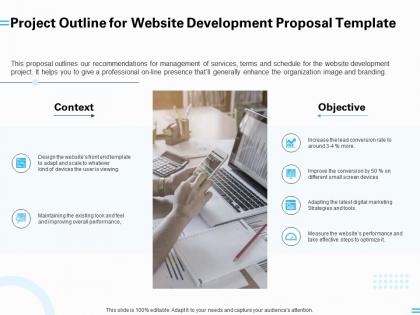Project outline for website development proposal template ppt powerpoint presentation