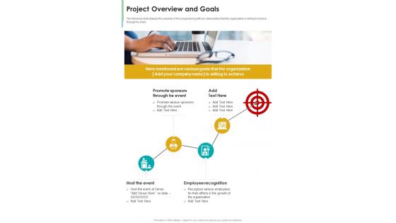 Project Overview And Goals Request For Proposal Event Planning One Pager Sample Example Document