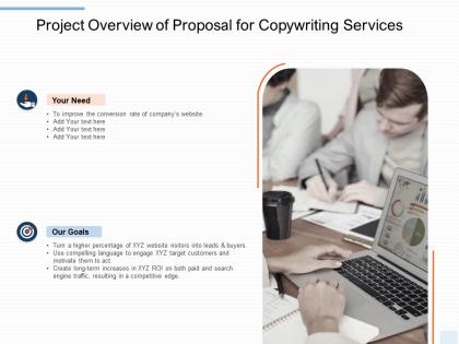 Project overview of proposal for copywriting services ppt powerpoint example