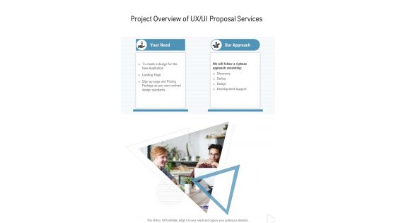 Project Overview Of Ux Ui Proposal Services One Pager Sample Example Document