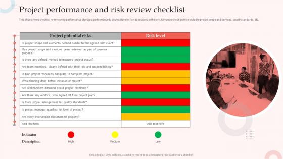 Project Performance And Risk Review Checklist