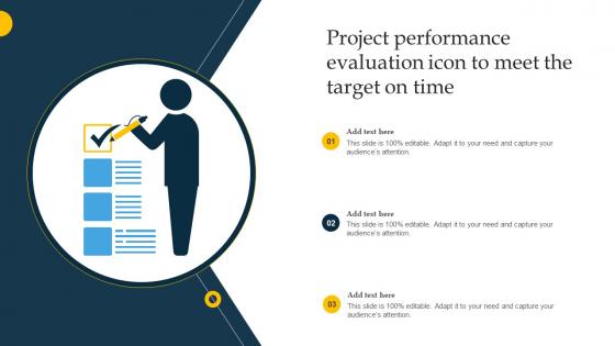 Project Performance Evaluation Icon To Meet The Target On Time