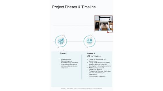 Project Phases And Timeline One Pager Sample Example Document