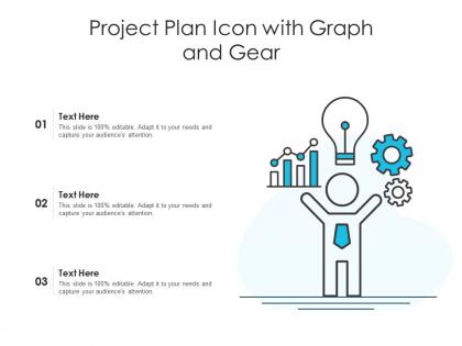Project plan icon with graph and gear