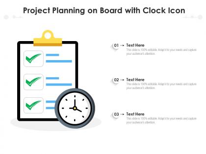 Project planning on board with clock icon