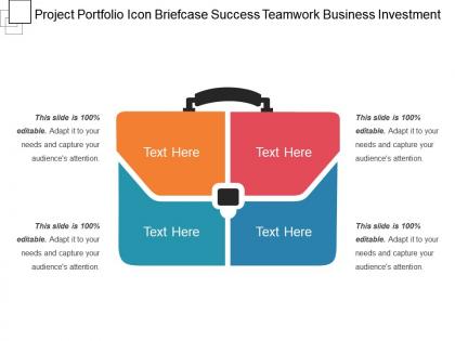 Project portfolio icon briefcase success teamwork business investment