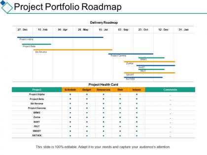 Project portfolio roadmap resources ppt summary background image