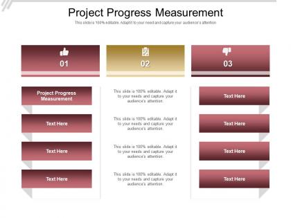 Project progress measurement ppt powerpoint presentation show slide portrait cpb