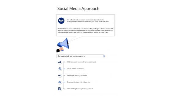 Project Proposal Social Media Approach One Pager Sample Example Document
