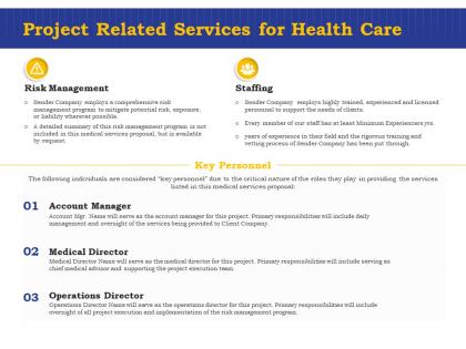 Project related services for health care ppt powerpoint presentation styles display