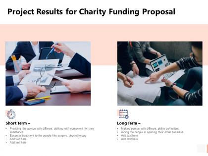 Project results for charity funding proposal technology ppt presentation slides