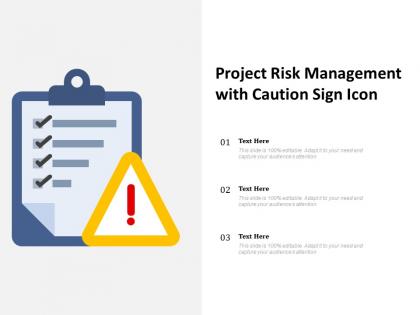 Project Risk Management With Caution Sign Icon