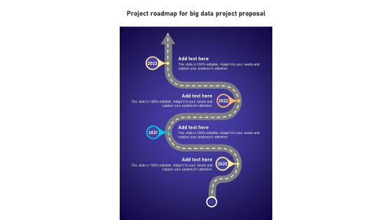 Project Roadmap For Big Data Project Proposal One Pager Sample Example Document