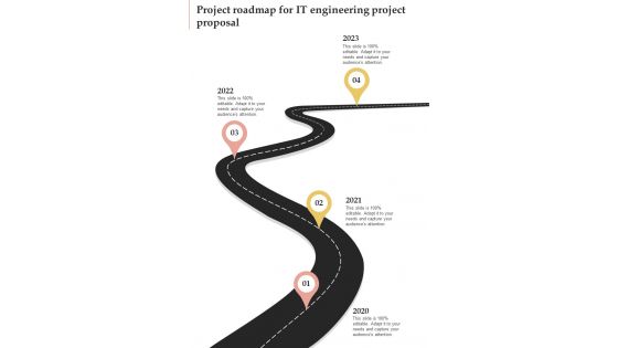 Project Roadmap For It Engineering Project Proposal One Pager Sample Example Document