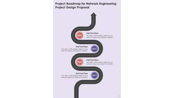 Project Roadmap For Network Engineering Project Design Proposal One Pager Sample Example Document
