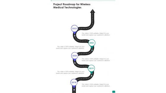 Project Roadmap For Wireless Medical Technologies One Pager Sample Example Document