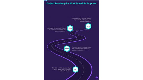 Project Roadmap For Work Schedule Proposal One Pager Sample Example Document